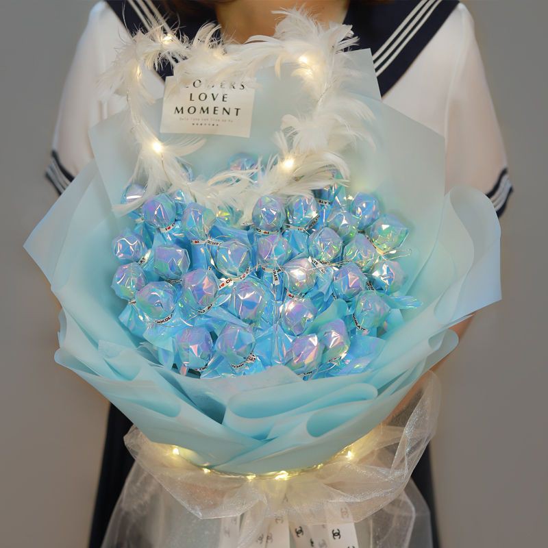 。满天星棒棒糖花束成品情人节送女朋友闺蜜六一儿童节毕业生日礼
