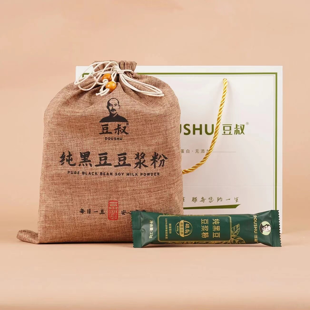 无添加蔗糖黑豆浆粉豆叔非转基因