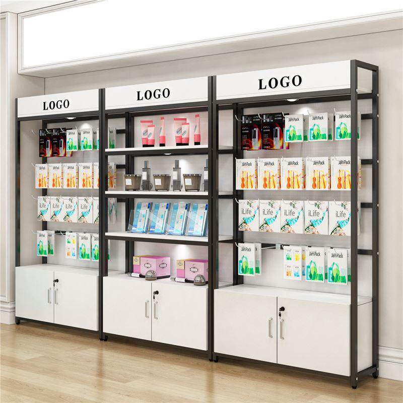 超市货架陈列架便利店货架母婴精品店钢木货柜食品文具展示架