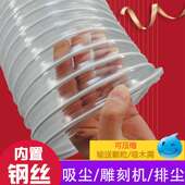 木工机械吸尘管子 除尘排尘管 白色透明PVC钢丝波纹软管 通风管