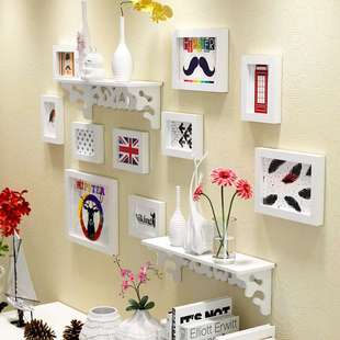 雕花圆素实木相框现代创意照片墙 2412 相框墙 包邮