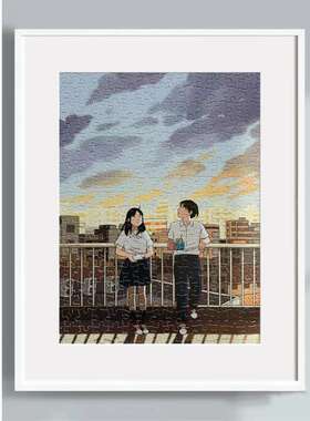 I9EK3D-JP拼图框架裱框1000片37.8x58.8简约600片800/1200片相框