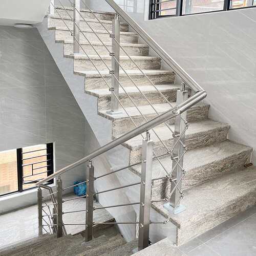 不锈钢楼梯扶手护栏农村自建房阳台护栏别墅室内家用楼梯栏杆立柱