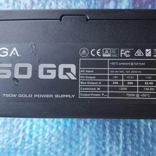 【议价】evga电源750wGQ 半模组铜牌额定功率750w,原装拆