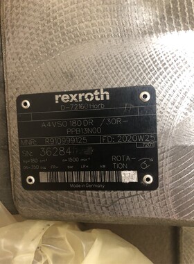 力士乐Rexroth柱塞泵A4VSO180DR/30R-PPB13N00 R910999125德国产