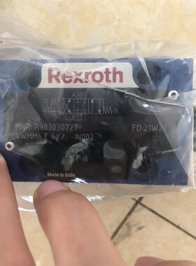 Rexroth力士乐4WMM6E6X/-IN002 R983030727手动换向阀6通径原装