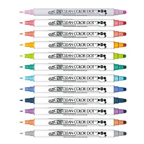 1pc Japan Zig Kuretake Clean Color DOT TC-6100 Double-Tip Wa