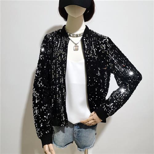 -xl large size winter new sequin jackets women clothes