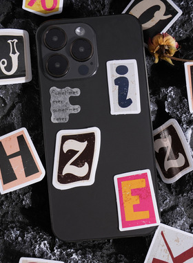 52pcs Vintage Letter Pattern Stickers for Laptops, Phone Cas