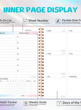 undated daily weekly planner笔记本周计划本notebook diary