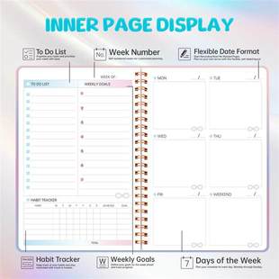 undated daily weekly planner笔记本周计划本notebook diary