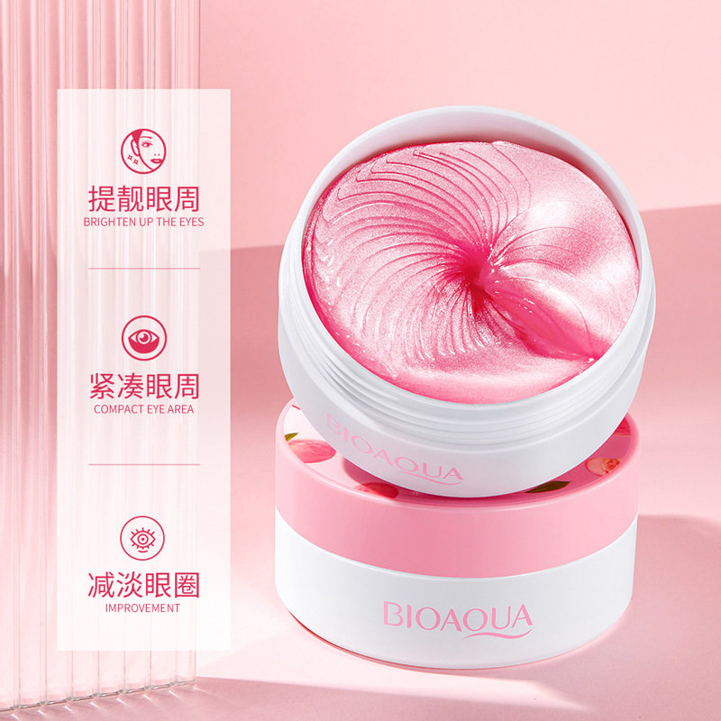 60Pcs Anti-wrinkle dark circles cream skincare pink eye mask - 实物图