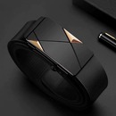 商务裤 无牙自动扣皮带男青年潮流百搭休闲腰带简约个性 带 时尚 男士