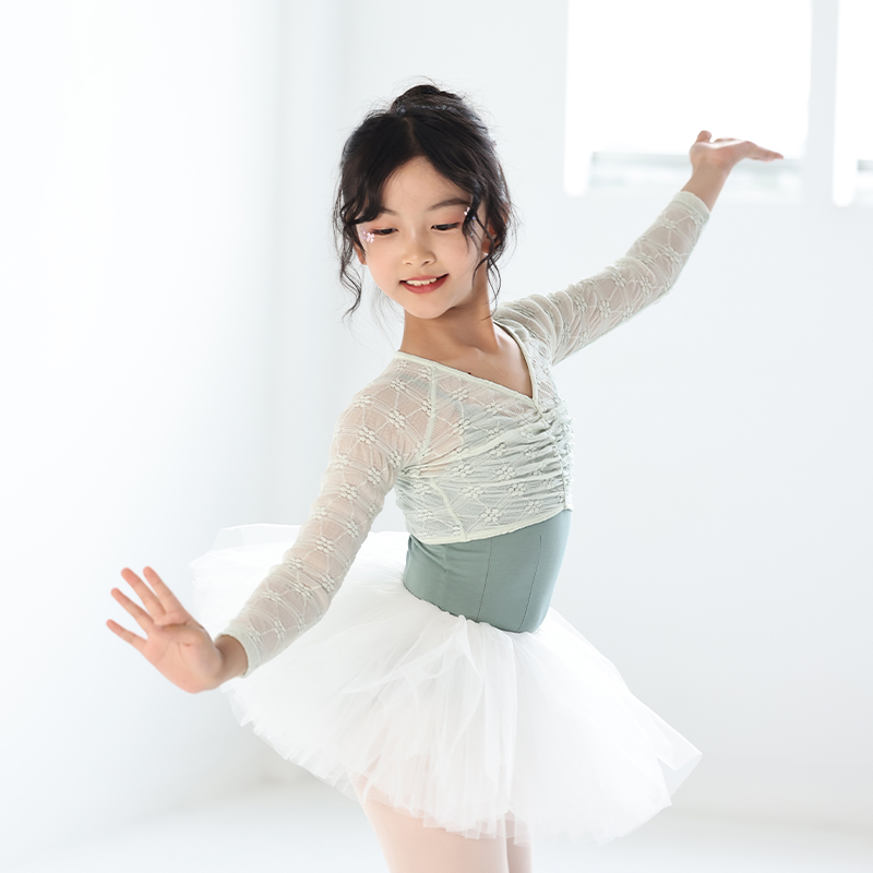 danzbaby儿童舞蹈服女童长袖芭蕾练功服吊带体操服中国舞外套BS16