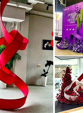 圣诞节造型绒布飘带装饰摆件