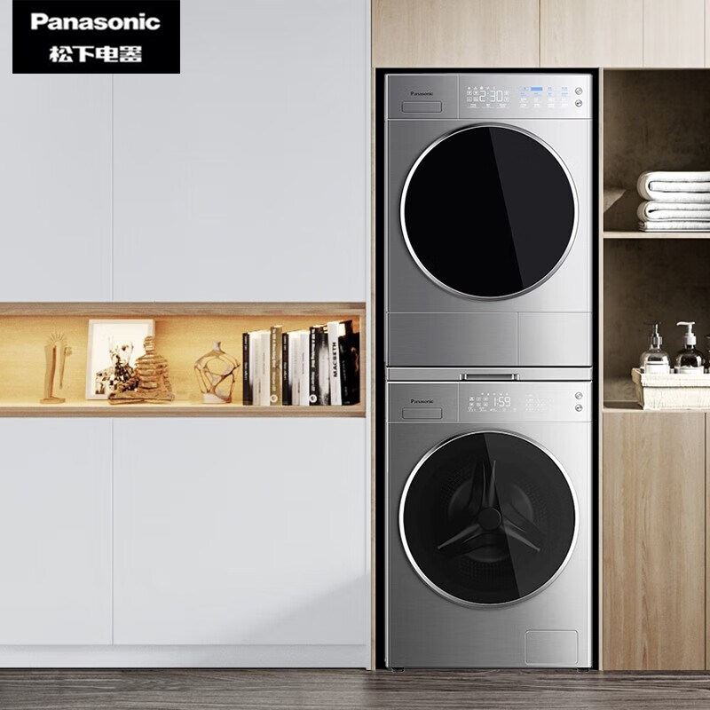 Panasonic/松下L186+LHM02Y2纤界10+10kg洗烘套装智能投放