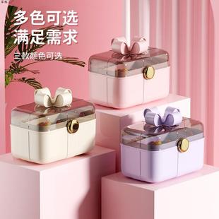 防尘带盖咕创意儿童收纳盒贴纸家用女孩咔发卡发饰首饰盒可爱双层