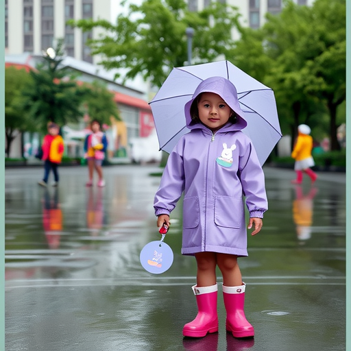 儿童雨衣女童女孩小学生上学雨披防水迷彩书包全身童人鱼公主带大