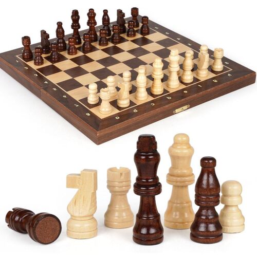 国际象棋木质折叠棋盘比赛套装
