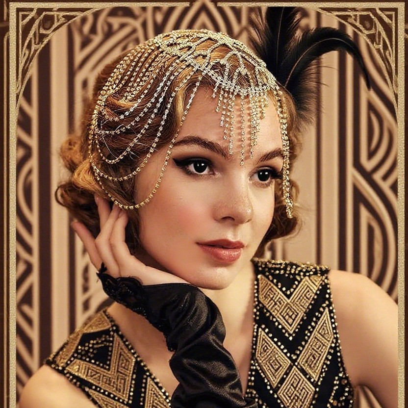 新款专供2025新款奢华重工发链流苏水钻头链新娘头饰网状爪链发饰