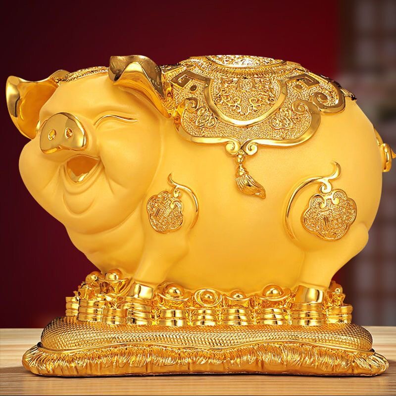 金猪存钱罐摆件招财大儿童装饰家用储蓄罐创意酒柜家居生日礼物号