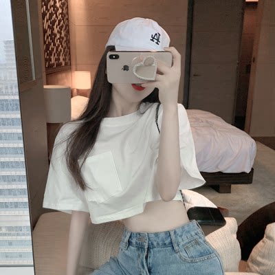 辣妹女团风短袖T恤不规则