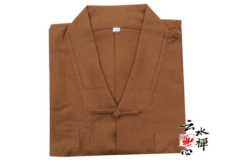 新相牌僧服短褂长褂和尚衣服纯亚麻布扣盘扣春秋季厚料僧衣棉麻小