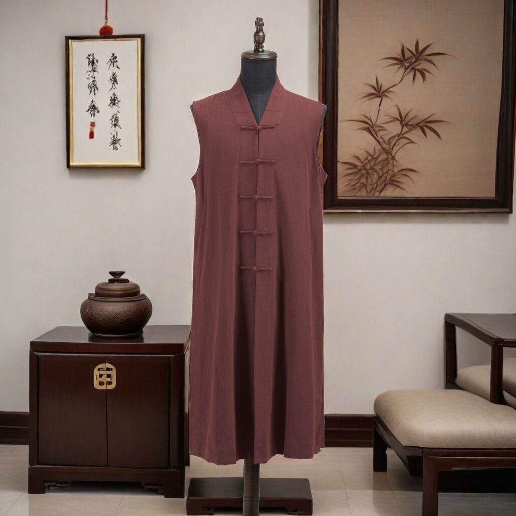 新款冬季加绒亚麻伽蓝褂和尚僧服男女师傅同款禅修服出家人僧衣居