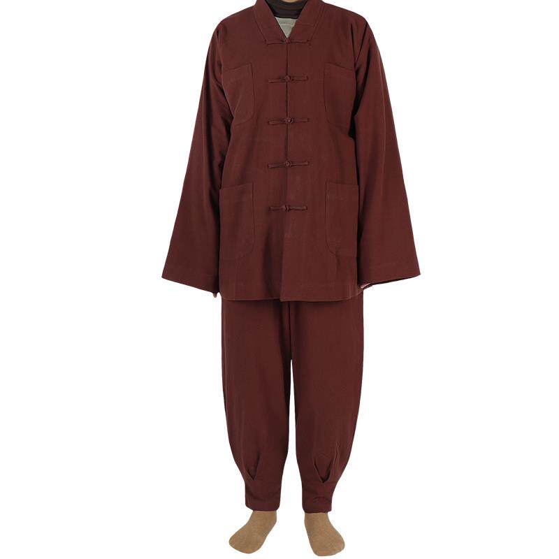 新新款僧服短褂男春秋款透气棉麻和尚服僧衣女布扣小褂套装僧免绑