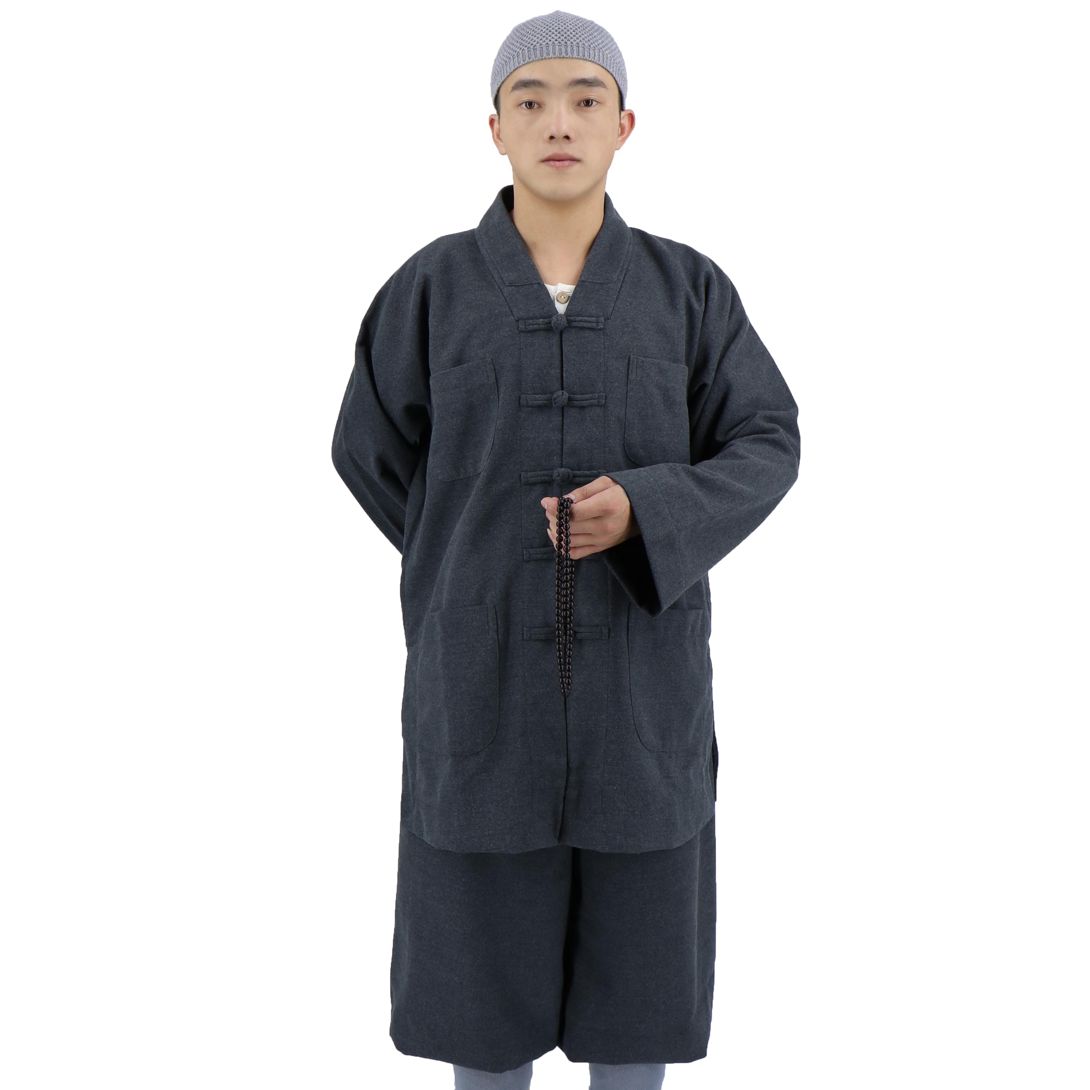 新僧服秋冬毛呢短褂加里单层套装保暖出家人僧衣打坐加厚小褂和尚
