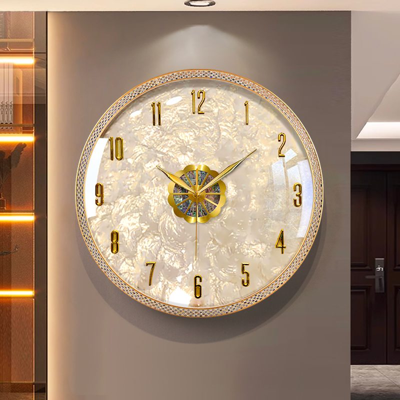 奢华大气！客厅高档静音贝壳挂钟