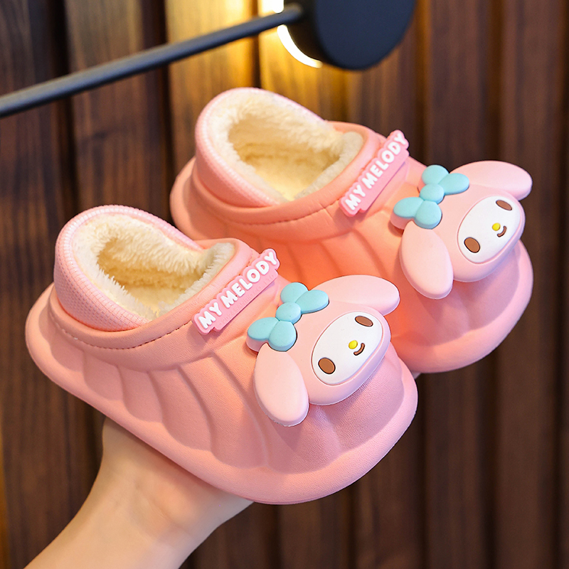 儿童棉拖鞋女童冬季可爱居家用保暖包跟防水外穿小孩防滑加绒棉鞋