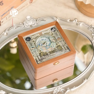 绝美首饰盒高级小众怀旧小型放茶道配饰手串收纳专用盒子实木空盒