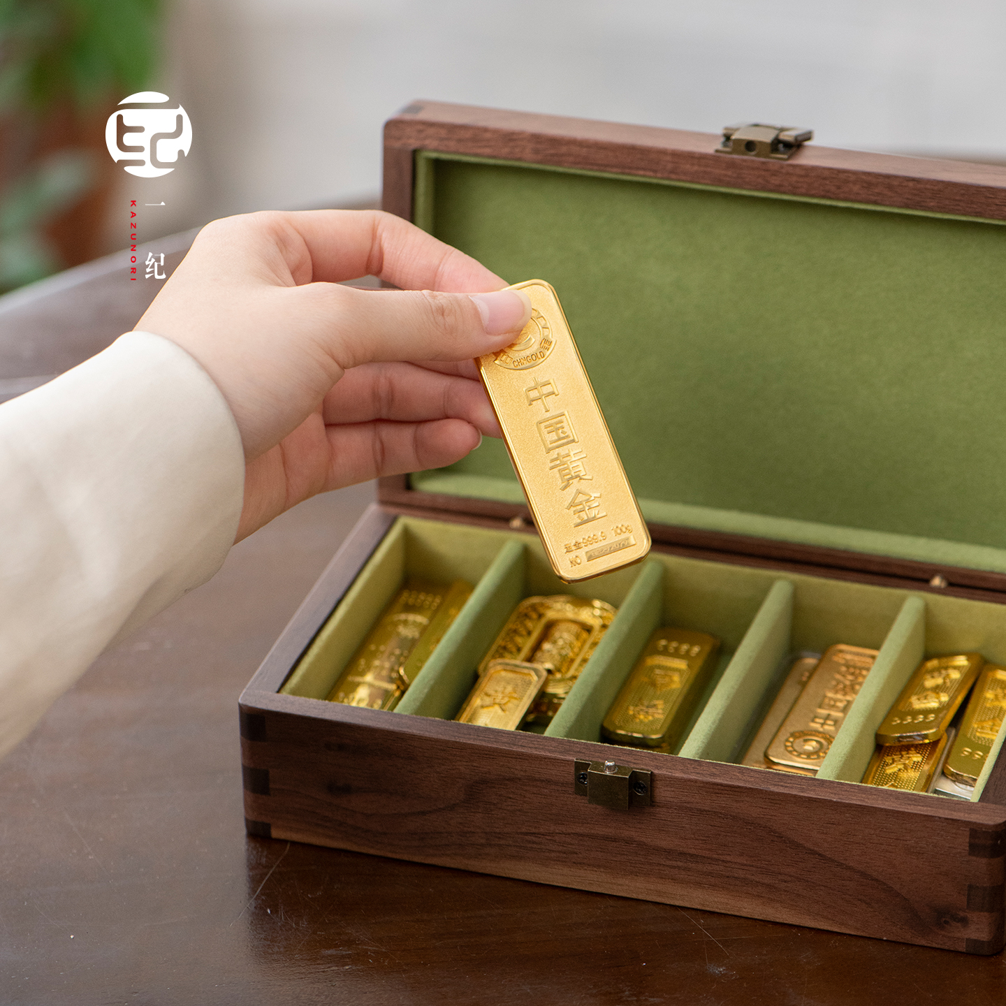 金子收纳盒存金条茶室茶道配件