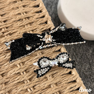 狗狗发夹马尔济斯发夹黑色优雅低调轻奢感比熊约克夏西施顶夹