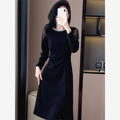 黑色连衣裙女秋季新款高