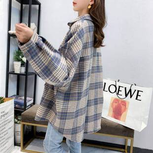 格子毛呢外套女中长款 呢子 2025秋冬复古小众百搭小香风新流行韩版