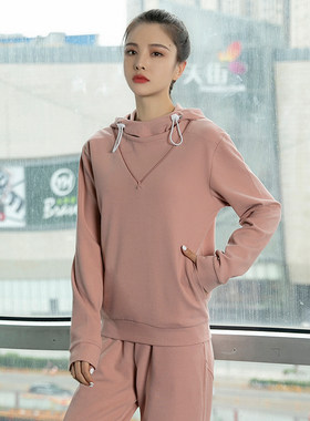 运动外套女夏季宽松连帽速干健身长袖卫衣瑜伽服户外跑步休闲上衣