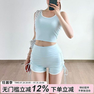 gogoyoga瑜伽服套装夏季撞色运动背心高腰提臀普拉提训练健身短裤