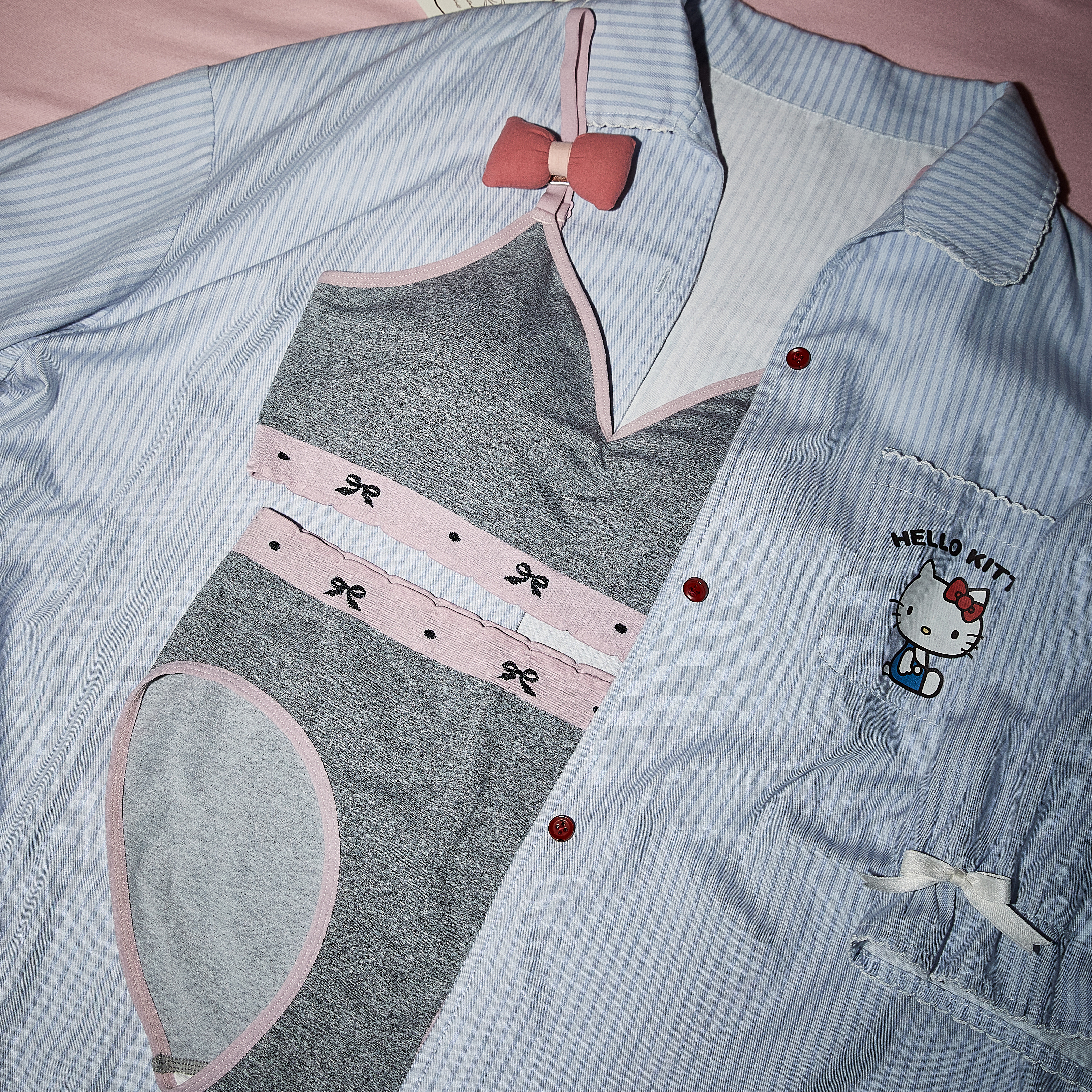 Gukoo/果壳内衣女四季无缝一体针织蝴蝶结聚拢女士文胸