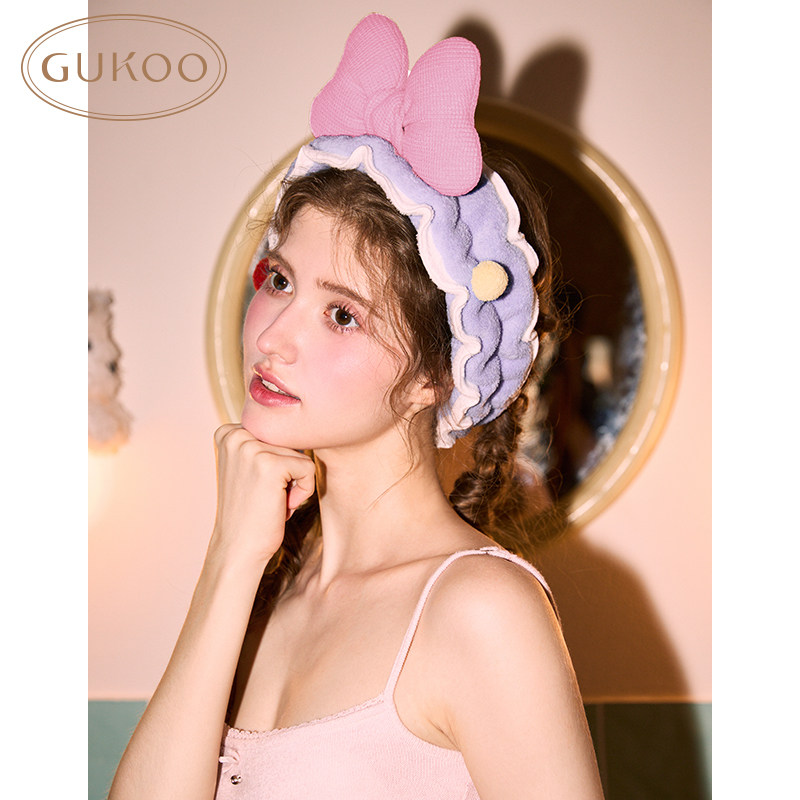 Gukoo/果壳束发女发带蝴蝶结可爱精致洗脸洗漱显脸小毛绒头饰