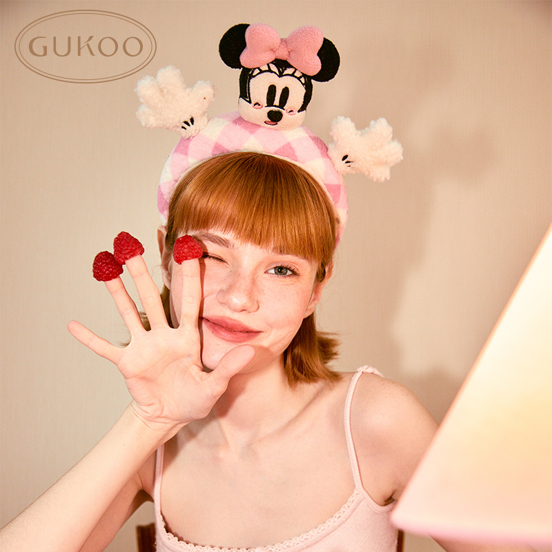 Gukoo/果壳迪士尼联名发饰毛绒卡通四季可用洗漱发箍