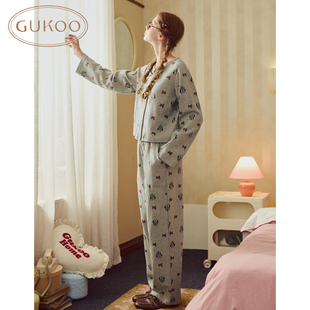 家居服套装 Gukoo 果壳迪士尼系列米妮满印长袖
