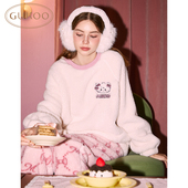 Gukoo 果壳睡衣女秋冬mikko联名加绒加厚套头保暖柔软家居服套装