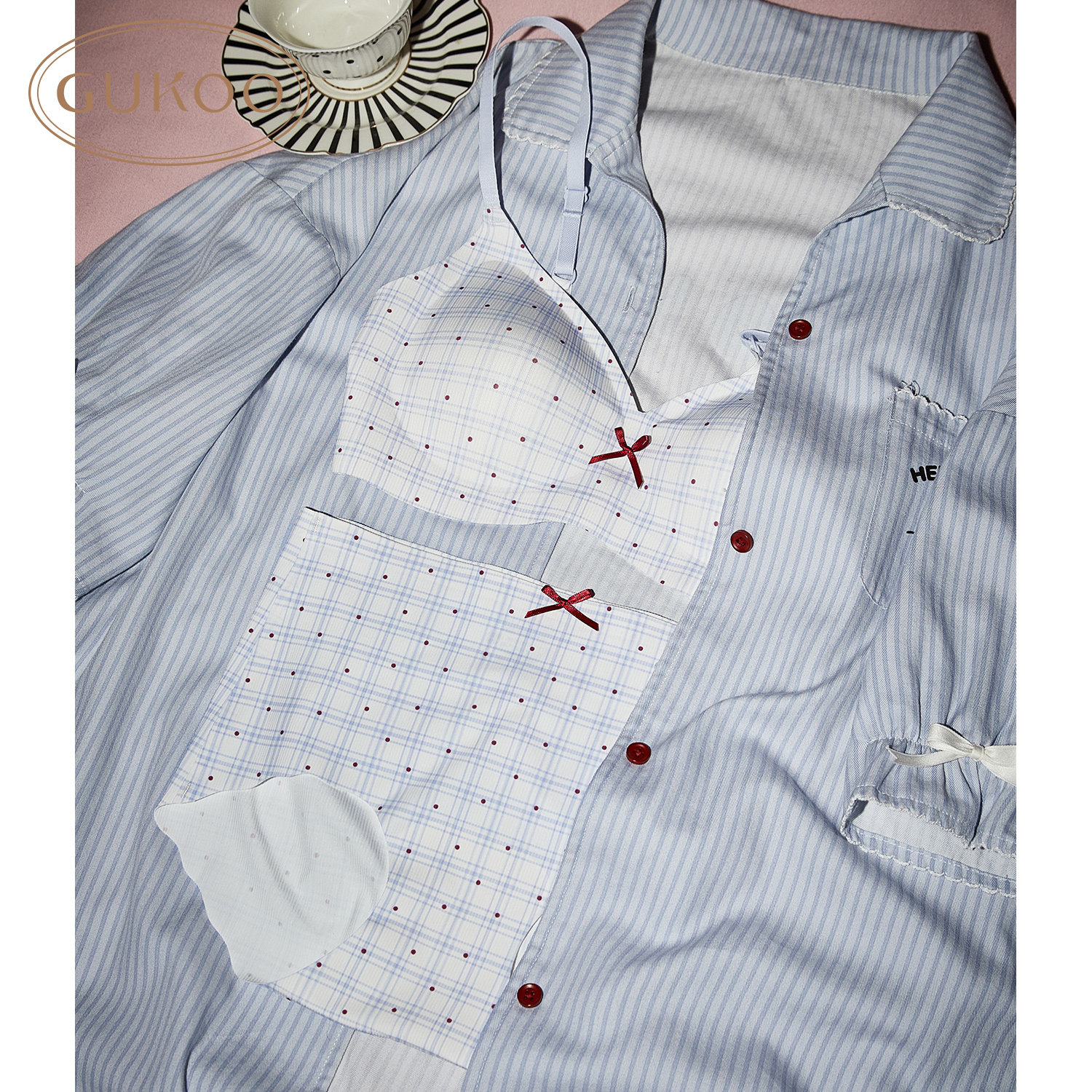 Gukoo/果壳内衣女26年新款波点少女文胸小胸聚拢无痕内衣裤套装,女士内衣/男士内衣/家居服,文胸套装,淘宝优惠券,粉丝福利购,淘宝优惠卷