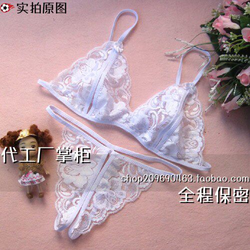 灌云情服饰内衣厂内衣三点式比基尼蕾丝睡衣文胸套装二件套