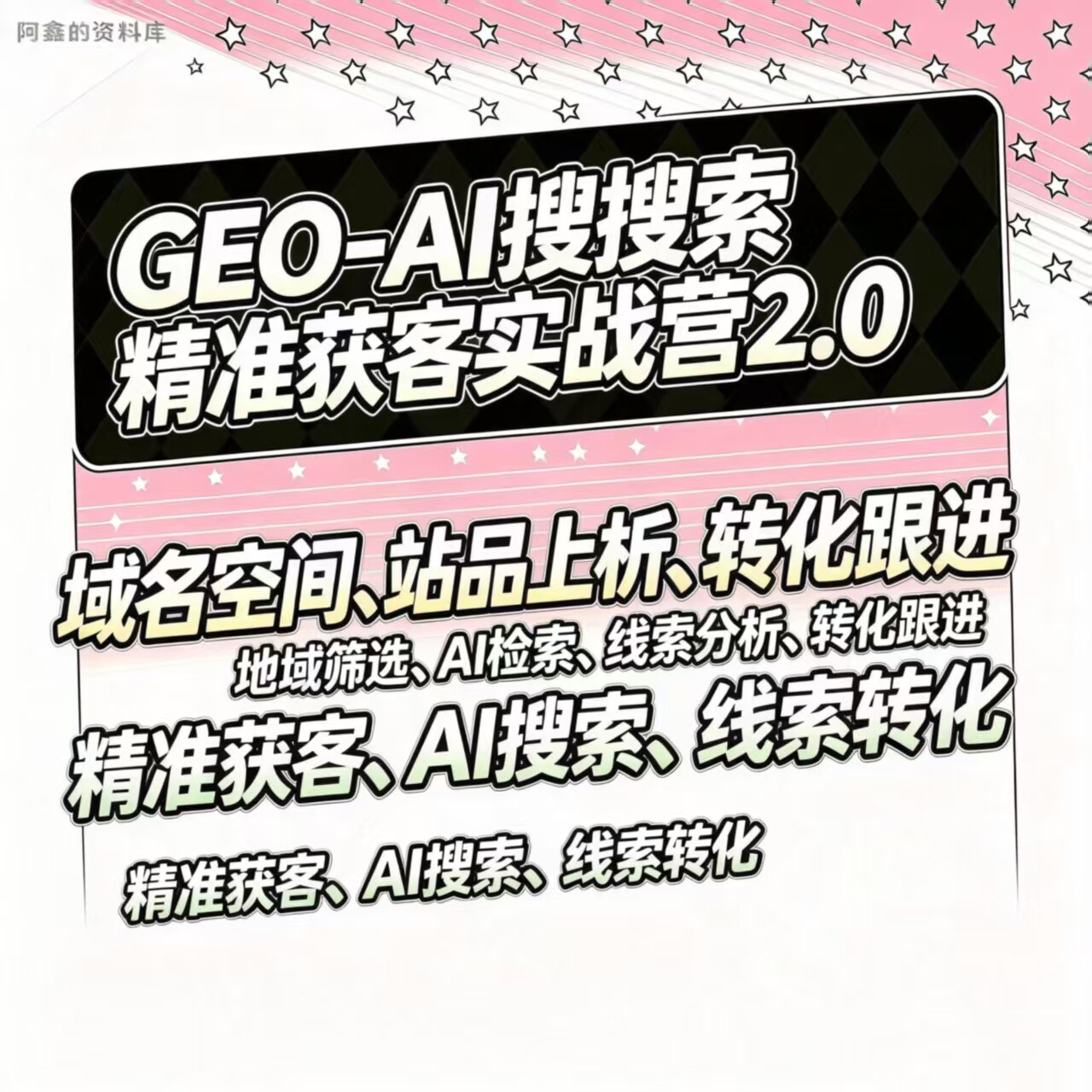 GEO搜索优化课AI搜索流量收录规则转化路径长效搜索获客体系