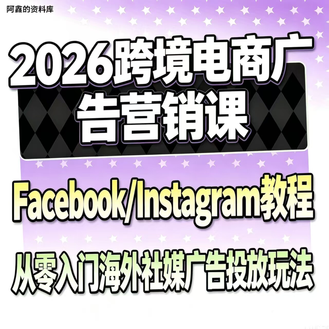 2026跨境电商广告营销,L书,应s教程,从零入门海外社媒广告玩法