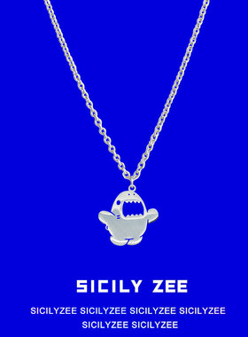 鲨申克钛钢小鲨鱼项链