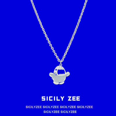 鲨申克钛钢小鲨鱼项链